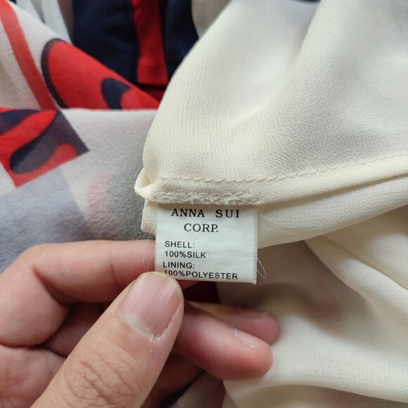 Vintage Anna Sui Silk chiffon midi dress/ bohemian garden core fairy core - Picture 10 of 10